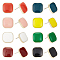 8 Pairs 8 Colors Alloy Enamel Square Stud Earrings with 925 Sterling Silver Pins, Mixed Color, 12x12mm, 1 pair/color