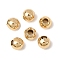 Brass Round Spacer Beads, Real 24K Gold Plated, 3x2mm, Hole: 1mm
