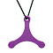 Dart Shape Food Grade Eco-Friendly Silicone Pendants, DIY Necklaces Making, Purple, 69x60mm