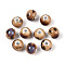Handmade Porcelain Beads, Rondelle, Fancy Antique Glazed Porcelain, BurlyWood, 8.2~9x7~7.5mm, Hole: 2.5~3mm