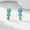 Simple 925 Silver Turquoise Stud Earrings for Women Daily Vacation Wear.