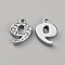 Alloy Rhinestone Charms, Number, Platinum, Num.9: 15x11x2.5mm, hole: 1.5mm