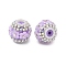 Bling Resin Rhinestone Flower Beads, Fancy Beads, with Acrylic & Imitation Pearls Embellishments, for DIY Beadable Pens and Keychains, Purple, 20x18mm, Hole: 3mm
