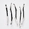 Elastic Barbed Cord, with Stainless Steel Findings, for Fixing Finger Ring, Black, 34~36x1mm