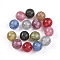 Opaque Resin Beads, Round, with Glitter Powder, Mixed Color, 9.5~10mm, Hole: 1.8~2mm