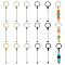 15Pcs 5 Colors Iron Bar Beadable Keychain Clasps, Mixed Color, 112mm, 3pcs/color