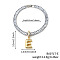 Fashionable Brass Charm Bracelets, Cubic Zirconia Tennis Bracelets for Women, Letter, Letter E, 7-1/2 inch(19cm)