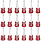 20Pcs Brass Enamel Pendants, Lead Free and Nickel Free, Guitar, Platinum, Red, 28.5x10x2mm