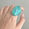 Oval Transparent Resin Finger Rings, Dark Turquoise, Inner Diameter: 17mm