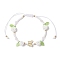 Glass Seed Bead and Resin Braided Bead Bracelets for Women, Rose & Butterfly, with Nylon Thread, White, Inner Diameter: 1-7/8~3-3/8 inch(4.7~8.5cm) 