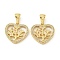 Brass Micro Pave Clear Cubic Zirconia Pendants, Heart, Real 18K Gold Plated, 17x17.5x2mm, Hole: 6x3.5mm