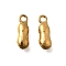304 Stainless Steel Charms, Ion Plating(IP), Peanut Charm, Golden, 9.5x3.5x3mm, Hole: 1.2mm