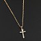Cross Alloy Crystal Rhinestone Pendant Necklaces, Golden, 15.75 inch(40cm)