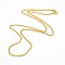 Fashionable 304 Stainless Steel Cable Chain Necklace Making, with Lobster Claw Clasps, Faceted, Golden, 23.6 inch(60cm), 3mm