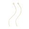 Brass Earring Findings, with Loop, Long-Lasting Plated, Nickel Free, Wavy Line, Real 18K Gold Plated, 63x6x1mm, Hole: 2mm