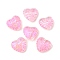 Transparent Glass Enamel Beads, Heart, Pink, 19.5x21x8.5mm, Hole: 1.2mm