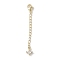 Brass Micro Pave Clear Cubic Zirconia Chain Extender, Real 18K Gold Plated, 60mm, Rhombus: 8.5x6.5x3mm