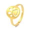 Animal 201 Stainless Steel Adjustable Rings for Women, Golden, Paw Print, 13mm, Inner Diameter: 18mm