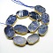 Oval Natural Sodalite Beads Strands, Steel Blue, 34x22x6mm, Hole: 1mm, about 11pcs/strand, 15.3 inch