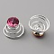 Fashion Iron Spirl Coils Hair Clip, with Glass Rhinestone, Hair Accessories for Women, Rose, 14x10.5mm