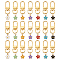 21Pcs 7 Colors Alloy Enamel Pendant Decorations, with Alloy Swivel Lobster Claw Clasps, Mixed Color, 46mm, 3pcs/color