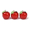 Spray Painted Opaque Resin Pendants, Imitation Food, Apple Charm, with Platinum Tone Iron Loops, Red, 24x22.5mm, Hole: 2mm