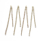 Brass Rhinestone Cup Chains Tassel Big Pendants, Crystal, Golden, 70x4x2mm, Hole: 1.6mm