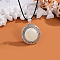 Alloy Pave Natural Shell Flat Round Pendant Waxed Cord Necklaces for Women, Antique Silver, Seashell Color, 18.11 inch(46cm)