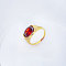 304 Stainless Steel Cubic Zirconia Finger Rings, Special-Interest, Fashionable, for Women, FireBrick, US Size 6(16.5mm)