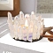 Electroplated Natural Quartz Crystal Candle Holder, Clear, 60~70x40~50mm