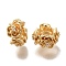 Brass Micro Pave Cubic Zirconia Beads, Flower, Golden, 8.5x8.5x5mm, Hole: 3mm
