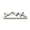 Non-Tarnish 304 Stainless Steel Pendants, Laser Cut, Mountain Charm, Stainless Steel Color, 7.5x24x1mm, Hole: 1.2mm