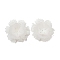 Acrylic Pendants, Flower Charms, White, 43x46x15mm, Hole: 1.2mm