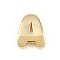 Brass Beads, Long-Lasting Plated, Rack Plating, Lead Free & Cadmium Free, Real 18K Gold Plated, Letter A, 14x11x5mm, Hole: 11x3mm