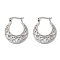Non-Tarnish 304 Stainless Steel Hoop Earrings, Moon, Stainless Steel Color, 29x25x1mm