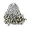 Polyester Cord Mobile Straps, with Platinum Plated Alloy Findings, Silver, 6.5~7cm