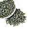 Picasso Glass Seed Beads, Bicone, Faceted, Dark Sea Green, 4~4.5x3.5~4mm, Hole: 1~1.2mm, about 675pcs/50g
