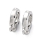 Brass Fold Over Clasps, Oval, Platinum, 9.5x7x2.5mm, Hole: 1.2mm