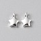 925 Sterling Silver Charms, Star, 9x6.5x2.5mm, Hole: 1.6mm