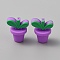 Leaf Pot Food Grade Eco-Friendly Silicone Beads, Medium Orchid, 30x26x20mm, Hole: 2mm