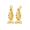 Brass Micro Pave Cubic Zirconia Pendants, Fish, Rack Plating, Long-Lasting Plated, Cadmium Free & Lead Free, with Jump Ring, Real 18K Gold Plated, 16x7x3mm, Hole: 3mm