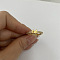 Brass Micro Pave Clear Cubic Zirconia Finger Rings, Real 14K Gold Plated, Letter M, Inner Diameter: 20mm
