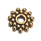 Tibetan Style Spacer Beads, Cadmium Free & Lead Free, Flower, Antique Golden, Size: about 9mm in diameter, Hole: 2.5mm