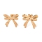 304 Stainless Steel Stud Earrings, for Women, PVD Vacuum Plating, Bowknot, Golden, 20.4x21.3mm