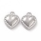 Playing Card Theme Charm, Rack Plating Alloy Pendants, Cadmium Free & Lead Free & Nickle Free, Platinum, 14.5x12x3mm, Hole: 2mm