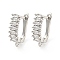 Rack Plating Brass Micro Pave Cubic Zirconia Hoop Earring Findings, Cadmium Free & Lead Free, Long-Lasting Plated, Platinum, 18x5mm, Hole: 1.2mm, Pin: 11x1mm
