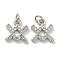 Rack Plating Brass Micro Pave Cubic Zirconia Pendants, Long-Lasting Plated, Lead Free & Cadmium Free, Constellations, Aquarius, 10x9.5x2mm, Hole: 2.5mm