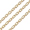 Brass Textured Oval Link Chains, Lead Free & Cadmium Free, Rack Plating, Long-Lasting Plated, with Spool, Soldered, Real 18K Gold Plated, 4.5x2.5x0.5mm and 2.5x2.3x0.5mm