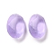 Frosted Glass Rhinestone Cabochons, Faceted, Pointed Back, Egg Shape, Violet, 18x13x6mm