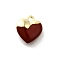 Alloy Enamel Charms, Heart Charms, Golden, Coconut Brown, 12x11.5x5.5mm, Hole: 1.5mm